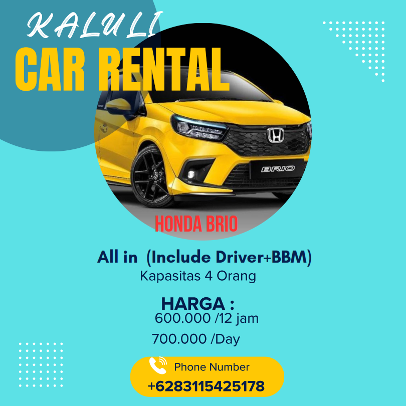Sewa mobil brio untuk wisata Jogja