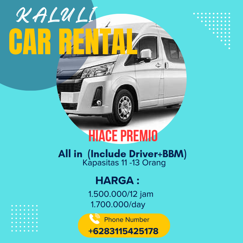 Sewa mobil hiace premio untuk wisata Jogja